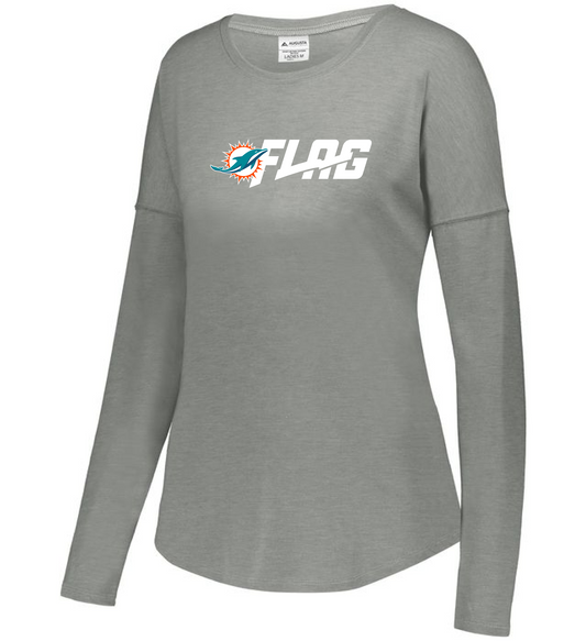 Long Sleeve Tri Blend - Ladies - Miami Dolphins