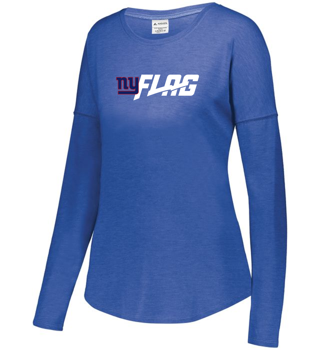 Long Sleeve Tri Blend - Ladies - New York Giants